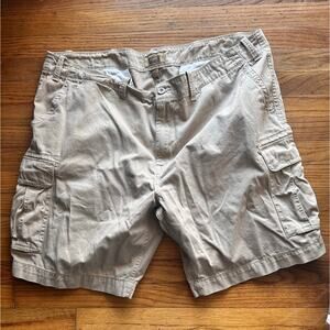 Classic Utility Foundry Men’s Khaki Cargo Shorts Flat Front 48